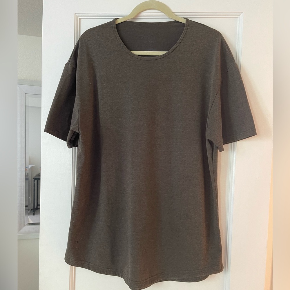 BYLT Basics Snow Wash Drop Cut T-shirt Men’s XL | color Forest